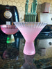 Pink Beveled Martini Glasses