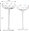 Confetti Champagne Coupe Stem Glasses - Set of 2