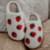 Strawberry Fuzzy Slippers